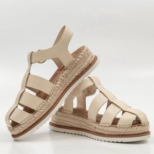 Antonio Melani Leather Woven Espadrille Sandals - NWOT